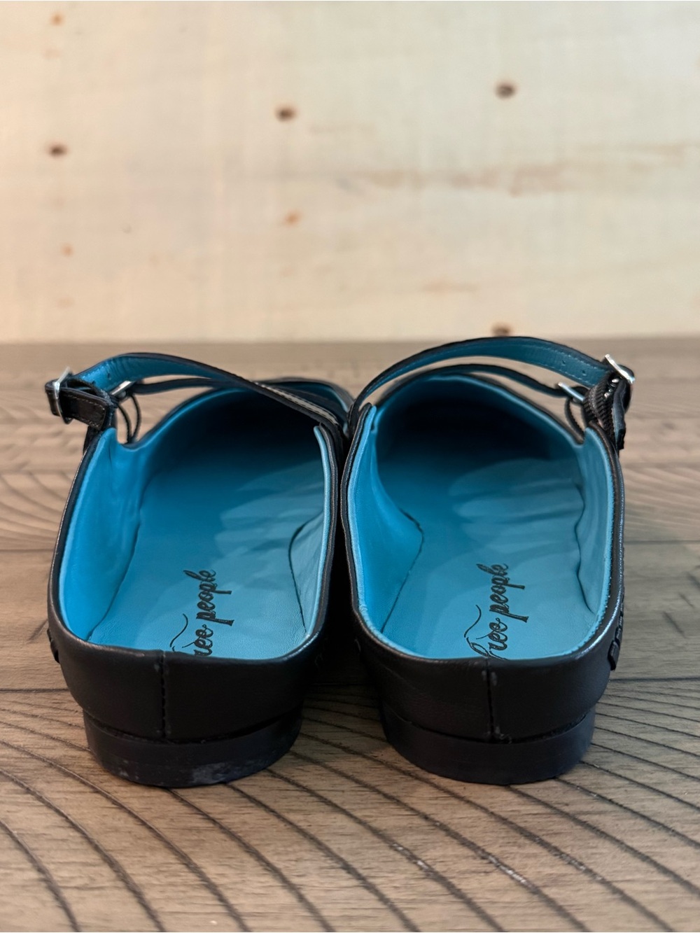 New Free People Diana Double Strap Leather Flats US 9.5 EU 40 w/Box - Picture 5 of 9